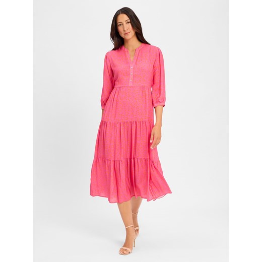 Marie Lund Sukienka damska Kobiety wiskoza wyrazisty róż wzorzysty Marie Lund 40 wyprzedaż vangraaf