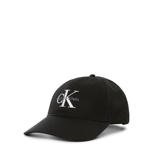 Calvin Klein Jeans Czapka męska - Monologo Embrodery Mężczyźni Bawełna czarny jednolity ze sklepu vangraaf w kategorii Czapki z daszkiem męskie - zdjęcie 183575570