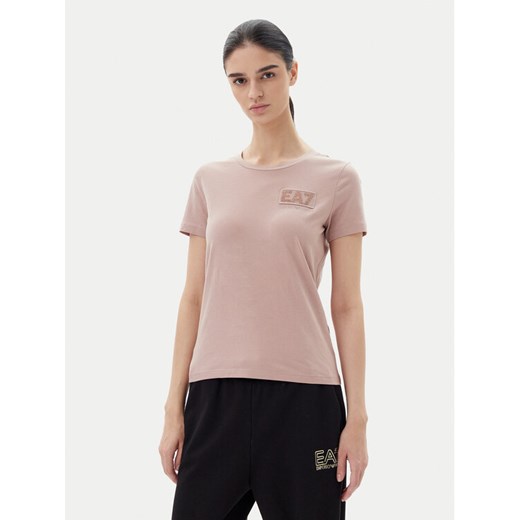 EA7 Emporio Armani T-Shirt 7W000492 AF10373 U4079 Różowy Regular Fit ze sklepu MODIVO w kategorii Bluzki damskie - zdjęcie 183578272