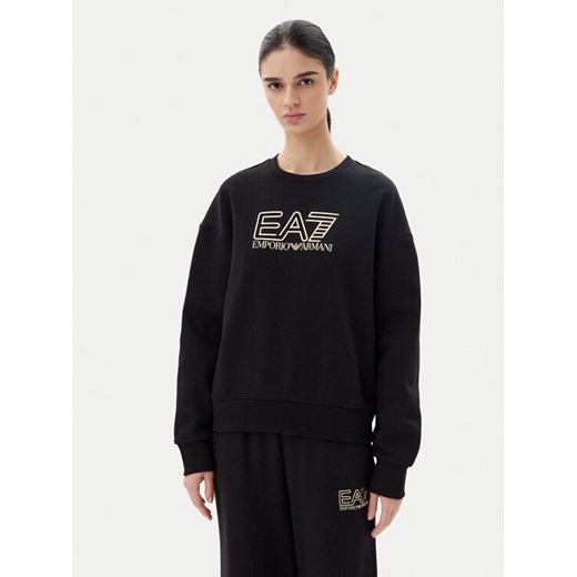 EA7 Emporio Armani Bluza 7W000100 AF10377 MC004 Czarny Loose Fit ze sklepu MODIVO w kategorii Bluzy damskie - zdjęcie 183578354