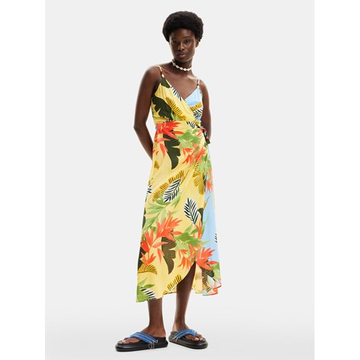 Desigual Sukienka letnia Tropical Leaves 24SWMW13 Kolorowy Regular Fit ze sklepu MODIVO w kategorii Sukienki - zdjęcie 183578383