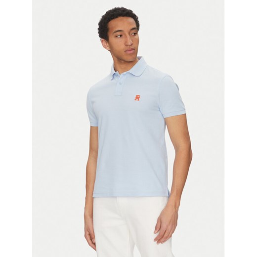 Tommy Hilfiger Polo MW0MW33167 Błękitny Regular Fit ze sklepu MODIVO w kategorii T-shirty męskie - zdjęcie 183578431