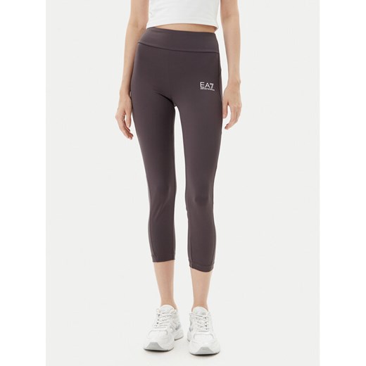 EA7 Emporio Armani Legginsy 7W000239 AF12627 U6278 Brązowy Slim Fit ze sklepu MODIVO w kategorii Spodnie damskie - zdjęcie 183578694