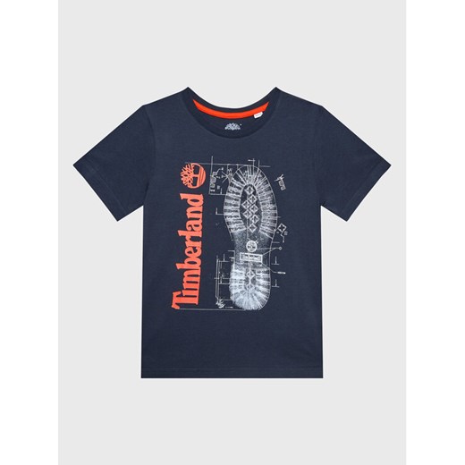 Timberland T-Shirt T25T82 S Granatowy Regular Fit ze sklepu MODIVO w kategorii T-shirty chłopięce - zdjęcie 183578752