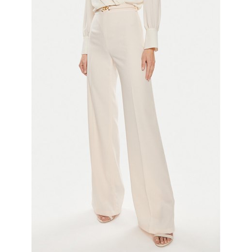 Elisabetta Franchi Spodnie materiałowe PA-053-42E2-5895 Écru Relaxed Fit ze sklepu MODIVO w kategorii Spodnie damskie - zdjęcie 183578770