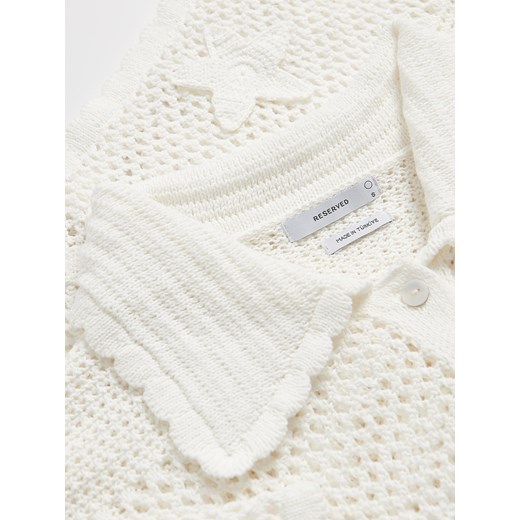 Reserved - Ażurowy bluzka - kremowy Reserved L Reserved