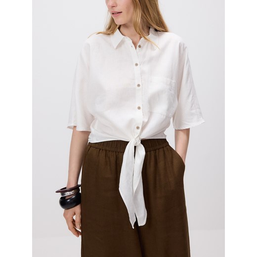 Reserved - Gładka koszula z lnem - biały Reserved S Reserved
