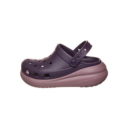 Klapki damskie Crocs fioletowe na lato na platformie bez zapięcia casual