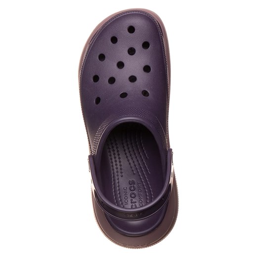 Klapki damskie fioletowe Crocs casual na platformie z gumy