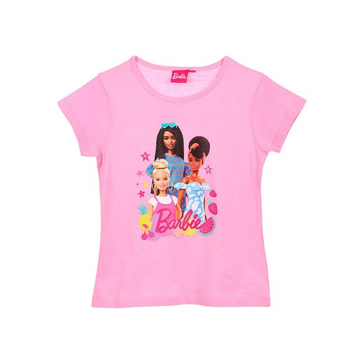 Barbie Koszulka &quot;Barbie&quot; w kolorze jasnoróżowym ze wzorem ze sklepu Limango Polska w kategorii Bluzki dziewczęce - zdjęcie 183582781