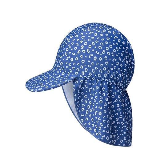 Swim Essentials Kapelusz &quot;Blue Leopard&quot; w kolorze niebieskim z osłoną karku ze sklepu Limango Polska w kategorii Czapki dziecięce - zdjęcie 183582791