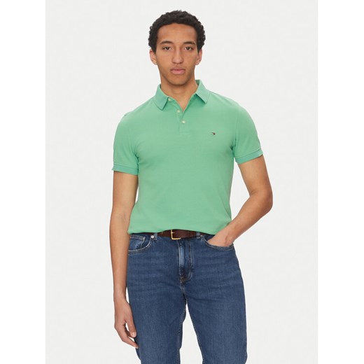 Tommy Hilfiger Polo 1985 MW0MW17771 Zielony Slim Fit ze sklepu MODIVO w kategorii T-shirty męskie - zdjęcie 183582850