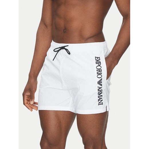 Emporio Armani Underwear Szorty kąpielowe EM000583 AF12330 U0002 Biały Regular Fit ze sklepu MODIVO w kategorii Kąpielówki - zdjęcie 183582942