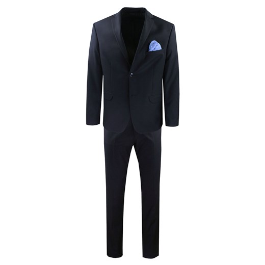 Elegancki Czarny Garnitur Męski - MEN&#039;SFIELD GARMNSD240979SLIM ze sklepu JegoSzafa.pl w kategorii Garnitury męskie - zdjęcie 183583891