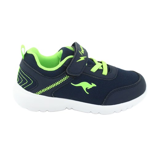 KangaRoos Dziecięce buty sportowe 02050 granatowe/zielone niebieskie ze sklepu ButyModne.pl w kategorii Buty sportowe dziecięce - zdjęcie 183589452