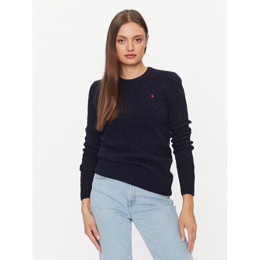 Polo Ralph Lauren Sweter 211910421003 Granatowy Regular Fit ze sklepu MODIVO w kategorii Swetry damskie - zdjęcie 183591284