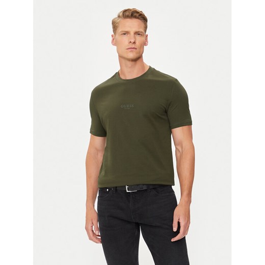 Guess T-Shirt M2YI72 I3Z14 Zielony Regular Fit ze sklepu MODIVO w kategorii T-shirty męskie - zdjęcie 183591330