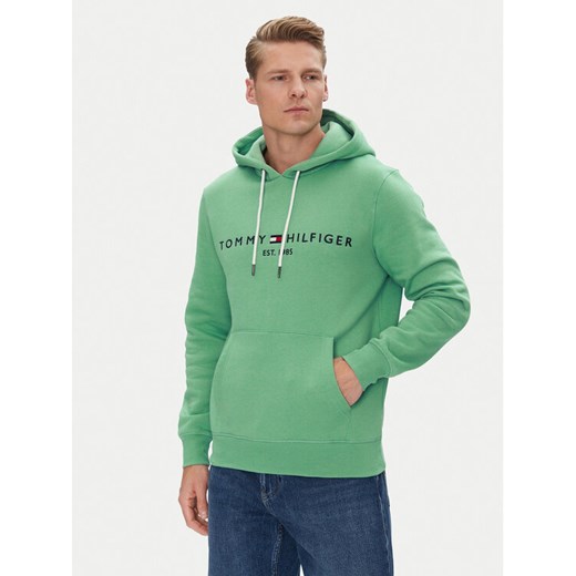 Tommy Hilfiger Bluza Logo MW0MW11599 Zielony Regular Fit ze sklepu MODIVO w kategorii Bluzy męskie - zdjęcie 183591334