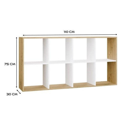Regał komorowy dąb artisan + biały - Begonis 5x Elior One Size Edinos.pl