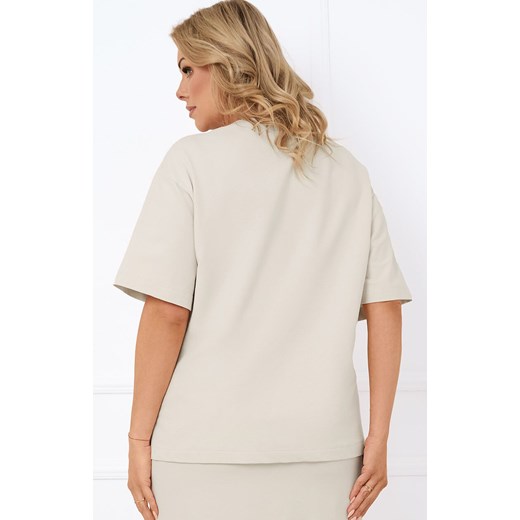 Bluzka damska z krótkim rękawem beżowa Caro, Kolor beżowy, Rozmiar M, Italian Fashion ze sklepu Intymna w kategorii Bluzki damskie - zdjęcie 183592352