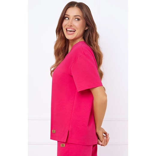 Bluzka damska z krótkim rękawem fuksja Caro, Kolor fuksja, Rozmiar M, Italian Fashion ze sklepu Intymna w kategorii Bluzki damskie - zdjęcie 183592362
