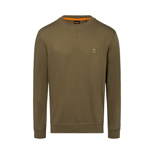 BOSS Orange Bluza męska - Westart Mężczyźni Bawełna khaki jednolity ze sklepu vangraaf w kategorii Bluzy męskie - zdjęcie 183595090