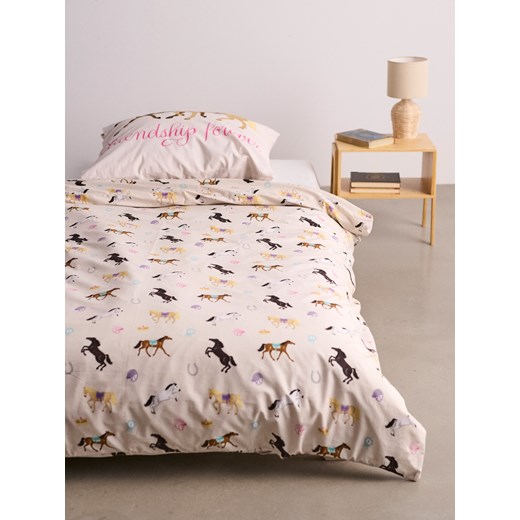 Sinsay - Komplet pościeli z motywem jeździeckim - różowy Sinsay One Size Sinsay