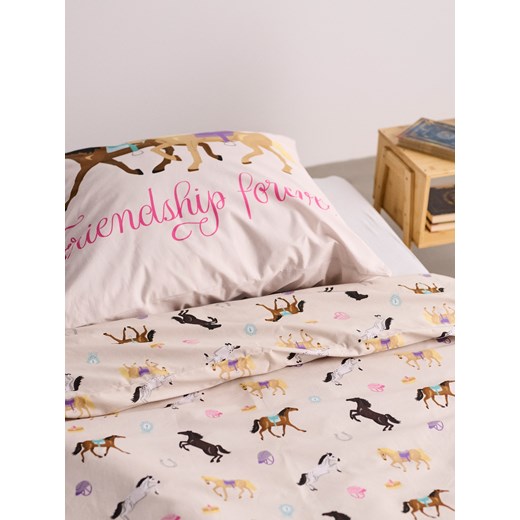 Sinsay - Komplet pościeli z motywem jeździeckim - różowy Sinsay One Size Sinsay