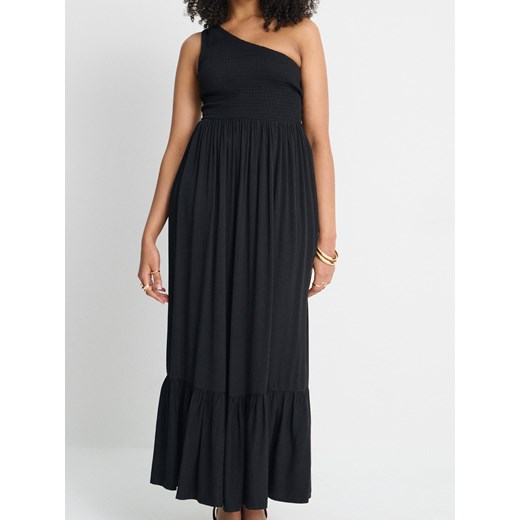 Sukienka Sinsay bez rękawów z okrągłym dekoltem czarna 