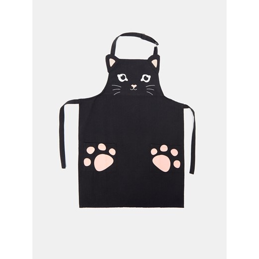 Sinsay - Fartuch z motywem kota - czarny Sinsay One Size Sinsay