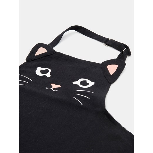 Sinsay - Fartuch z motywem kota - czarny Sinsay One Size Sinsay