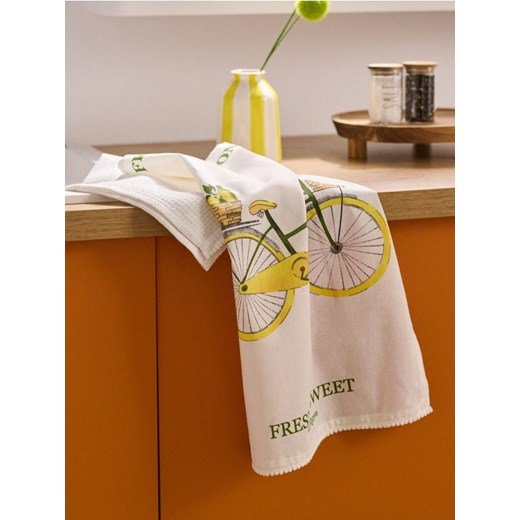Sinsay - Ścierki kuchenne z motywem cytryny 2 pack - wielobarwny Sinsay One Size Sinsay