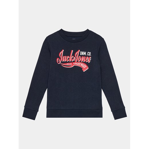 Jack&Jones Junior Bluza Logo 12249309 Granatowy Standard Fit ze sklepu MODIVO w kategorii Bluzy chłopięce - zdjęcie 183595703