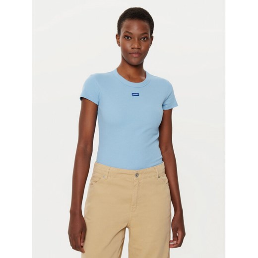HUGO T-Shirt Easy 50523924 Niebieski Slim Fit ze sklepu MODIVO w kategorii Bluzki damskie - zdjęcie 183595754