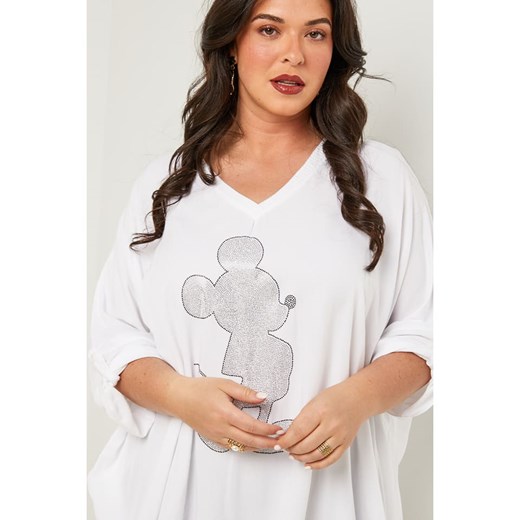 Bluzka damska Curvy Lady w nadruki z długim rękawem 