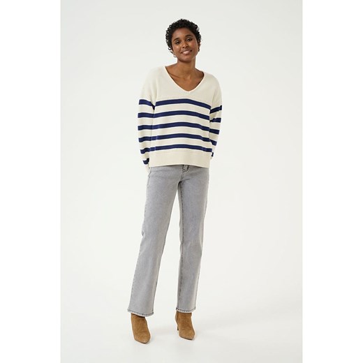 Sweter damski Cream z bawełny casual 