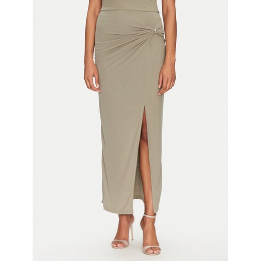 Guess Spódnica midi W5GD0E KAQL2 Khaki Regular Fit ze sklepu MODIVO w kategorii Spódnice - zdjęcie 183597560