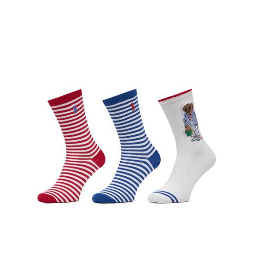 Zestaw 3 par wysokich skarpet damskich Polo Ralph Lauren 455972027001 Beżowy ze sklepu eobuwie.pl w kategorii Skarpetki damskie - zdjęcie 183599533