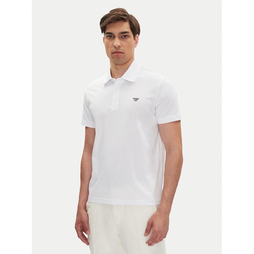 Emporio Armani Polo EM000571 AF12331 U0002 Biały Regular Fit ze sklepu MODIVO w kategorii T-shirty męskie - zdjęcie 183599701
