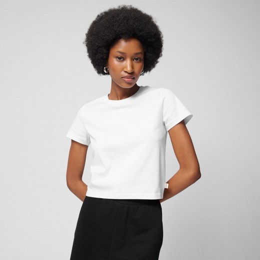 Damski t-shirt crop top Outhorn OTHWSS24TTSHF1478 - biały Outhorn XS wyprzedaż Sportstylestory.com