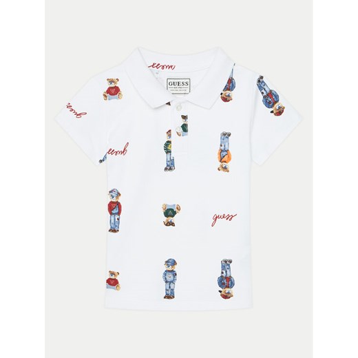 Guess Polo N5RP02 KBV51 Biały Regular Fit ze sklepu MODIVO w kategorii T-shirty chłopięce - zdjęcie 183601794