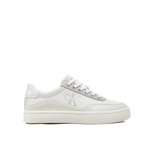 Sneakersy Calvin Klein Jeans Classic Cupsole Low Lace Lth Ml YW0YW01527 Biały ze sklepu eobuwie.pl w kategorii Buty sportowe damskie - zdjęcie 183602511