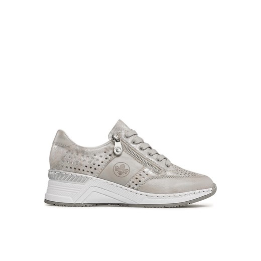 Sneakersy Rieker N4327-80 Srebrny ze sklepu eobuwie.pl w kategorii Półbuty damskie - zdjęcie 183602792