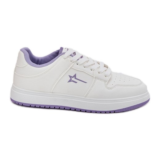 Sneakersy Damskie Big Star RR274A245 HI-POLY System Biało-Fioletowe białe ze sklepu ButyModne.pl w kategorii Buty sportowe damskie - zdjęcie 183603584
