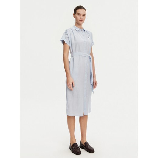 Tommy Hilfiger Sukienka koszulowa Ess WW0WW44653 Błękitny Regular Fit ze sklepu MODIVO w kategorii Sukienki - zdjęcie 183604544