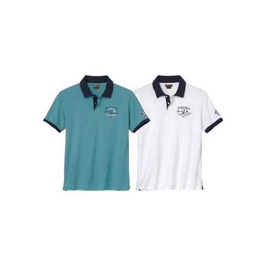 Zestaw 2 haftowanych polo z piki ze sklepu Atlas For Men w kategorii T-shirty męskie - zdjęcie 183604933