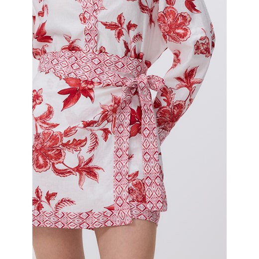 Reserved - Spódnica z nadrukiem - czerwony Reserved S Reserved