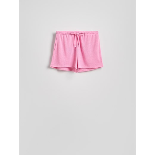 Reserved - Dzianinowe szorty z wiskozą - różowy Reserved M Reserved