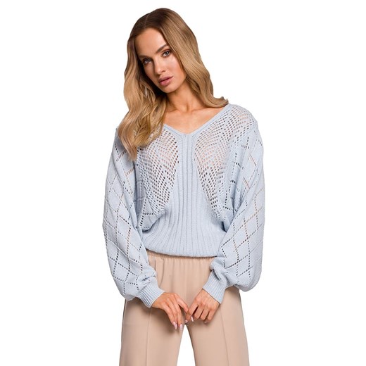 made of emotion Sweter w kolorze błękitnym S/M Limango Polska okazyjna cena