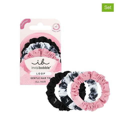 Invisibobble Gumki (6 szt.) &quot;Loop&quot; w kolorze czarno-biało-jasnoróżowym ze sklepu Limango Polska w kategorii Ozdoby do włosów dziewczęce - zdjęcie 183609671